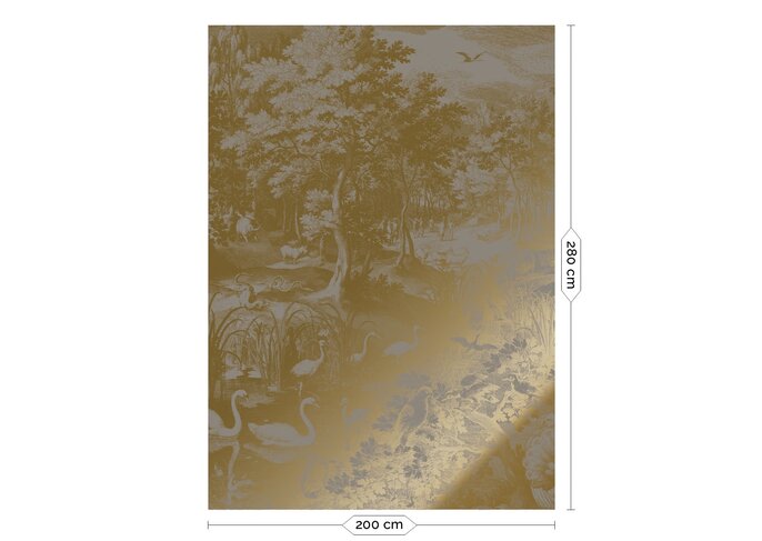 KEK Amsterdam Gold Engraved landscapes wallpaper gray MW-110 200x280cm