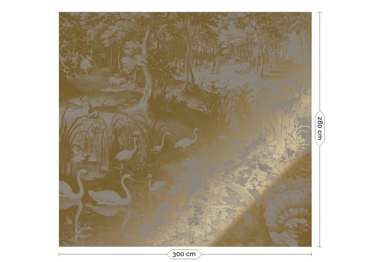 KEK Amsterdam Papier peint Paysages gravés or gris MW-111 300x280cm KEK Amsterdam Papier peint Paysages gravés or gris MW-111 300x280cm