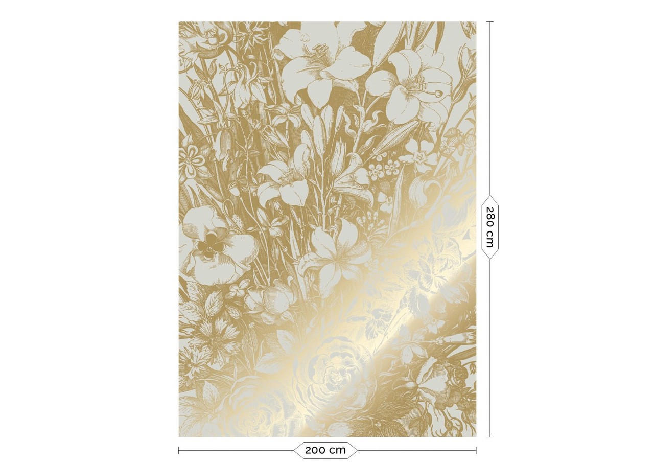 KEK Amsterdam Goud Engraved bloemen behang zand MW-134 200x280cm KEK Amsterdam Goud Engraved bloemen behang zand MW-134 200x280cm