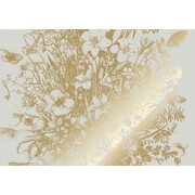 KEK Amsterdam Goud Engraved bloemen behang zand MW-136 400x280cm