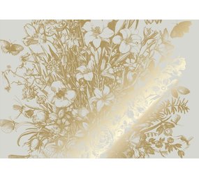 KEK Amsterdam Gull Gravert blomstertapet sand MW-136 400x280cm KEK Amsterdam Gull Gravert blomstertapet sand MW-136 400x280cm