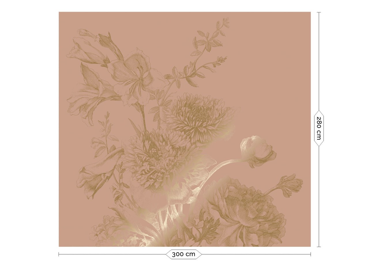 KEK Amsterdam Goud Engraved bloemen behang nude MW-147 300x280cm KEK Amsterdam Goud Engraved bloemen behang nude MW-147 300x280cm