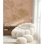 KEK Amsterdam Gold Engraved floral wallpaper nude MW-148 400x280cm