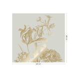 KEK Amsterdam Gold gravierte Blumentapete Sand MW-126 300x280cm