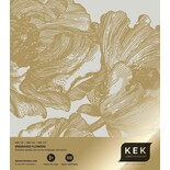 KEK Amsterdam Gold Engraved floral wallpaper sand MW-127 400x280cm