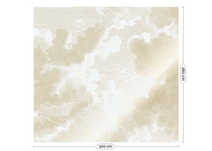 KEK Amsterdam Guldgraverad moln tapet MW-176 - 200x280cm