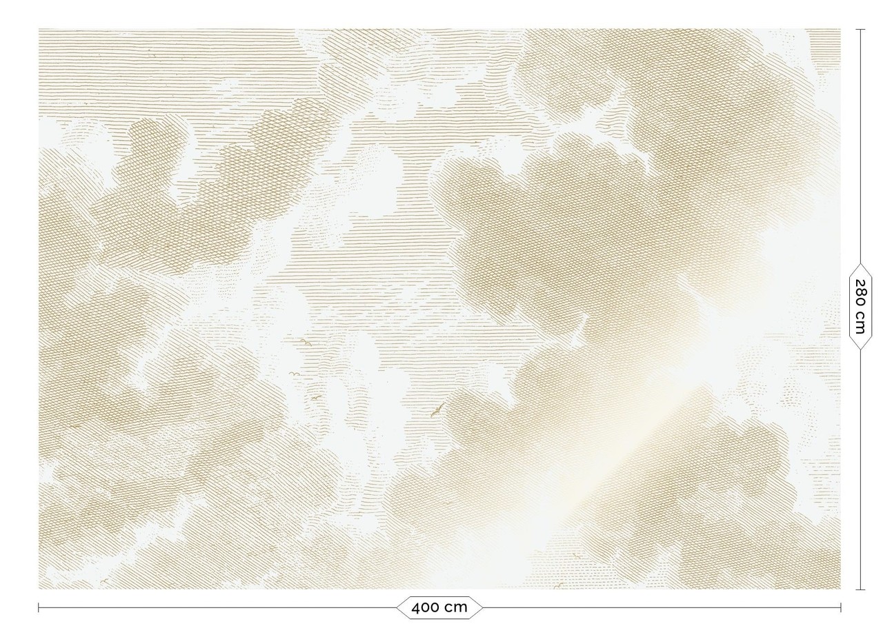 KEK Amsterdam Goud Engraved clouds behang MW-178 - 400x280cm KEK Amsterdam Goud Engraved clouds behang MW-178 - 400x280cm
