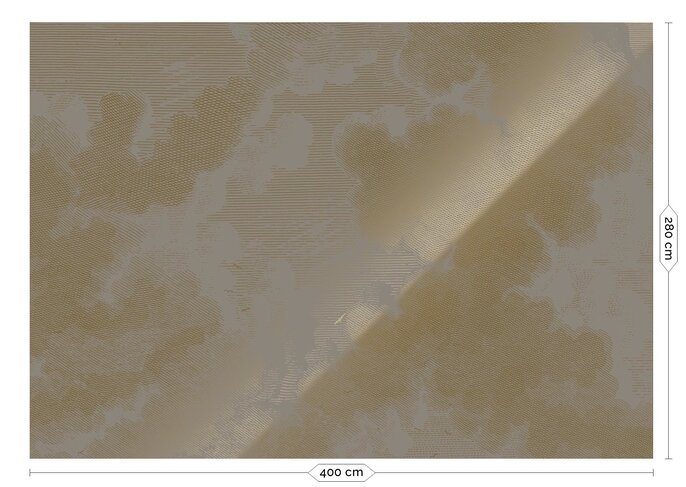 KEK Amsterdam Papier peint gris nuages gravés or MW-187- 400x280cm