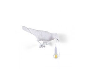 Seletti Bird lamp looking right white outdoor