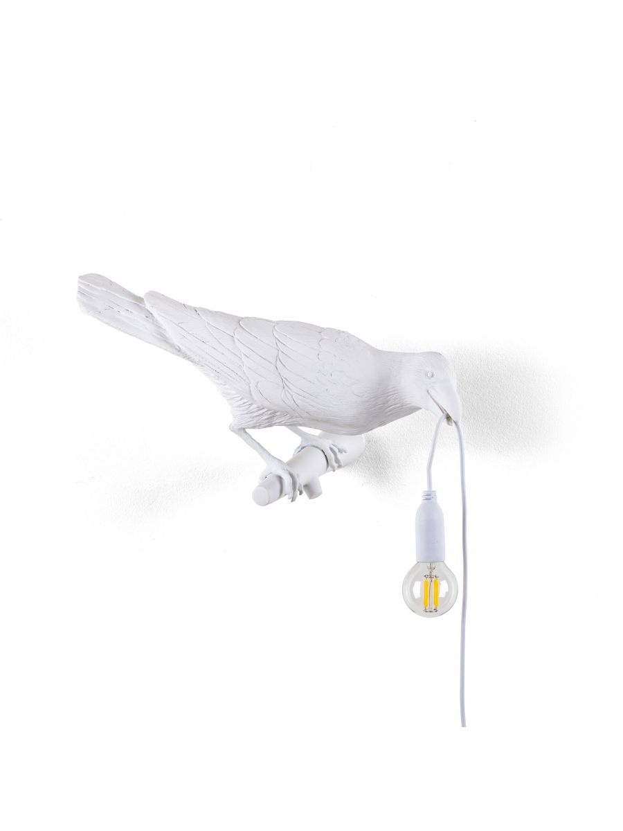 Seletti Lampe oiseau regardant à droite blanc extérieur - 14721