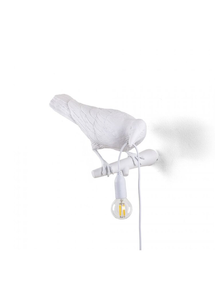Seletti Lampe oiseau regardant à droite blanc extérieur - 14721