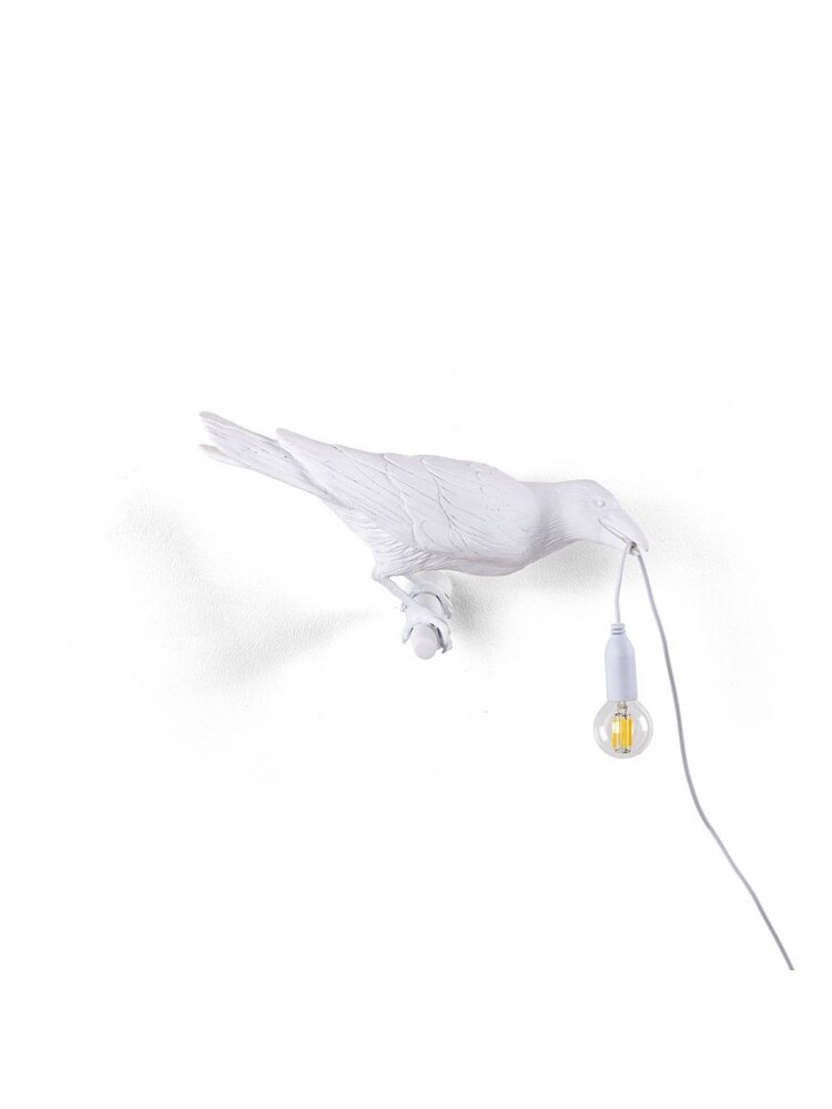 Seletti Bird lamp looking right white outdoor - 14721
