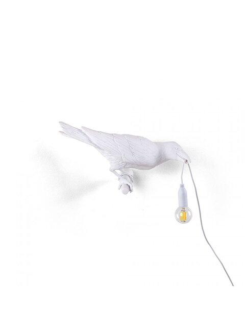 Seletti Lampe oiseau regardant à droite blanc extérieur - 14721