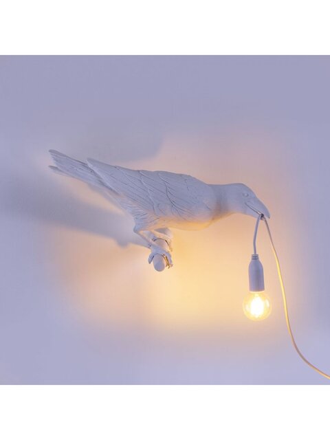 Seletti Lampe oiseau regardant à droite blanc extérieur - 14721