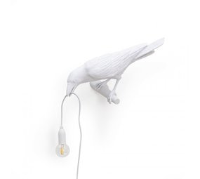 Seletti Lampe oiseau regardant à gauche en plein air blanc