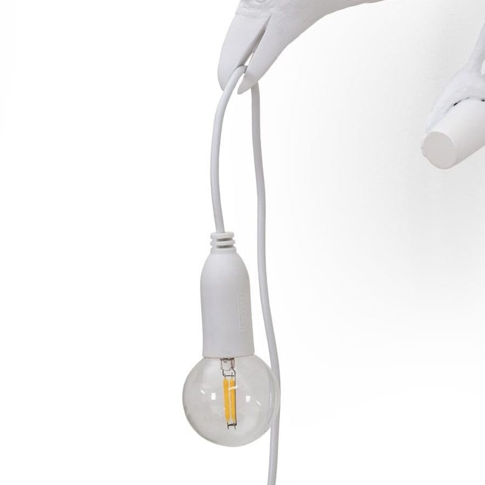 Seletti Fuglelampe ser ud til venstre hvid udendørs - 14724 Seletti Fuglelampe ser ud til venstre hvid udendørs - 14724