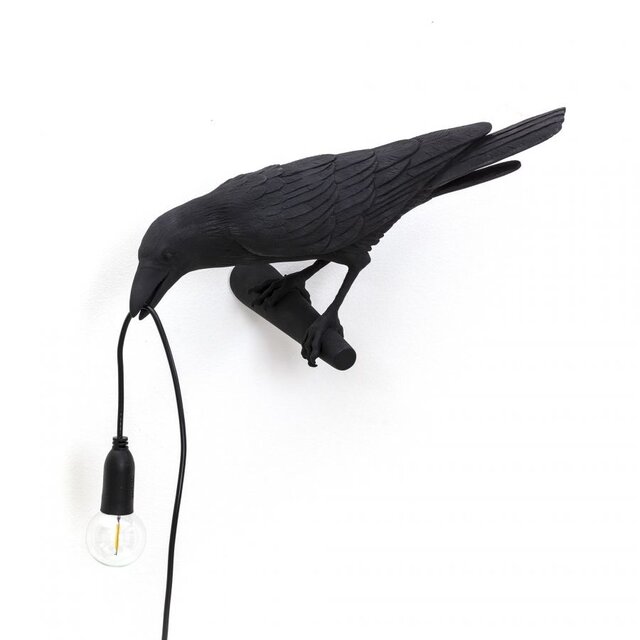 Seletti Lampe oiseau regardant à gauche noir extérieur - 14727 Seletti Lampe oiseau regardant à gauche noir extérieur - 14727
