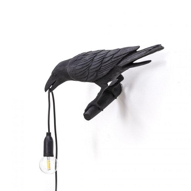 Seletti Bird lamp looking left zwart outdoor - 14727