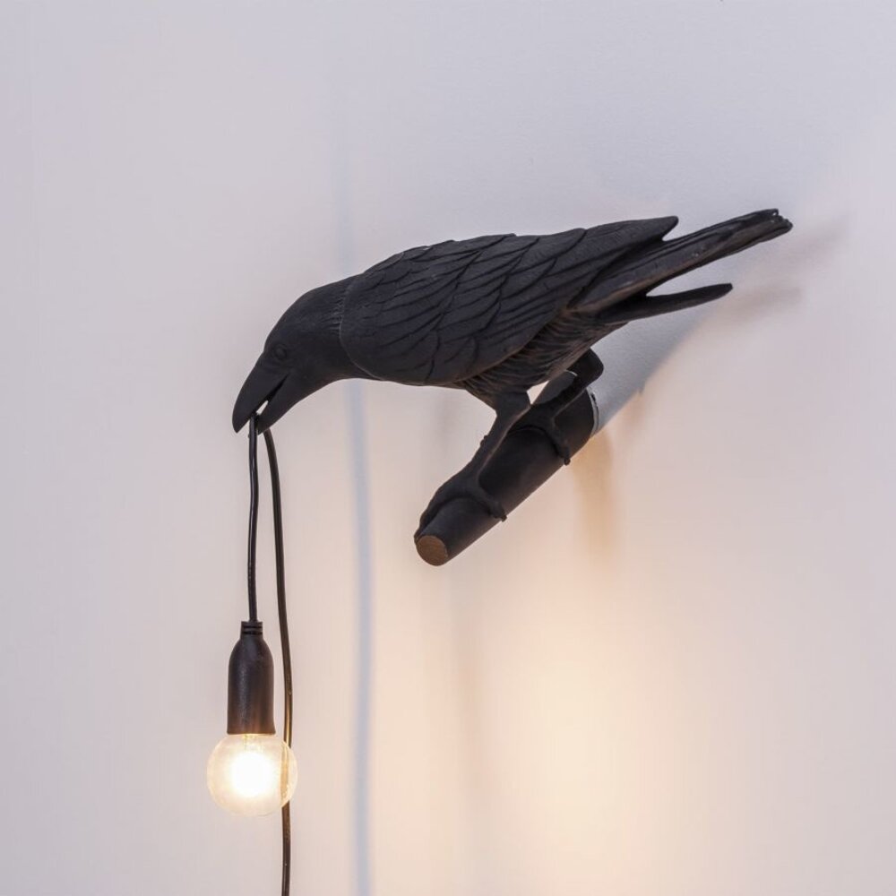 Seletti Lampe oiseau regardant à gauche noir extérieur - 14727 Seletti Lampe oiseau regardant à gauche noir extérieur - 14727