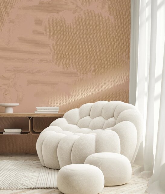 KEK Amsterdam Papel pintado desnudo de nubes grabadas en oro MW-182 - 200x280cm