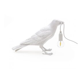 Seletti Lámpara de pájaro esperando al aire libre blanco Seletti Lámpara de pájaro esperando al aire libre blanco