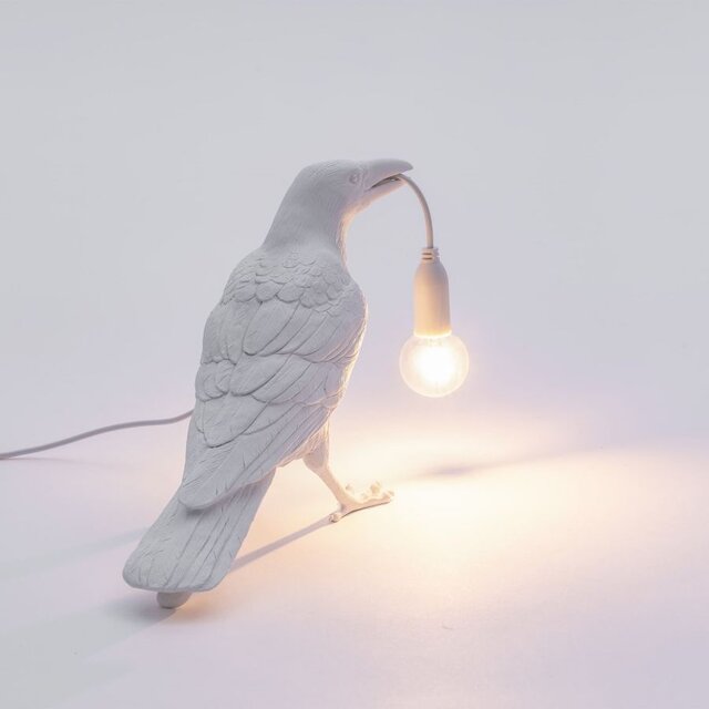 Seletti Lampe oiseau attendant blanc exterieur - 14722