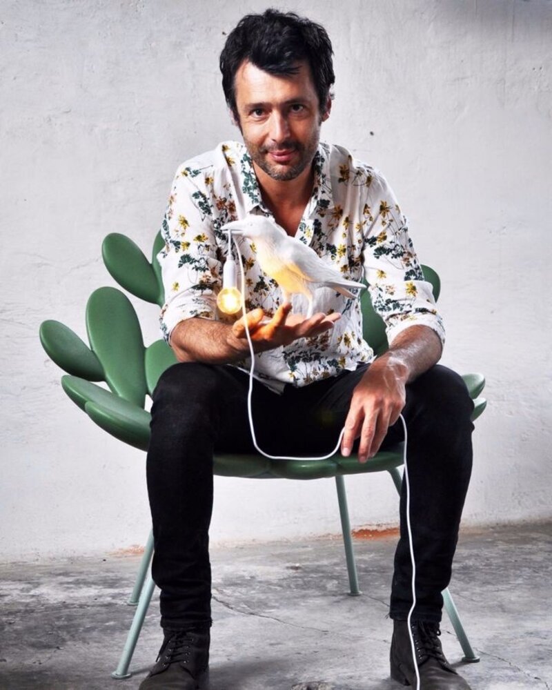 Seletti Fuglelampe venter hvit utendørs - 14722