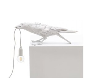 Seletti Lámpara de pájaro jugando al aire libre blanco Seletti Lámpara de pájaro jugando al aire libre blanco