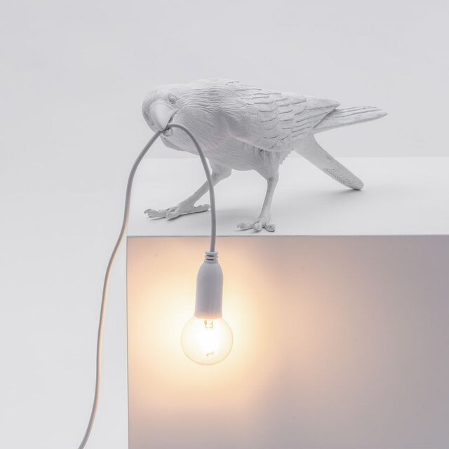 Seletti Fuglelampe som leker hvit utendørs - 14723