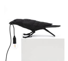 Seletti Lámpara de pájaro jugando al aire libre negro Seletti Lámpara de pájaro jugando al aire libre negro