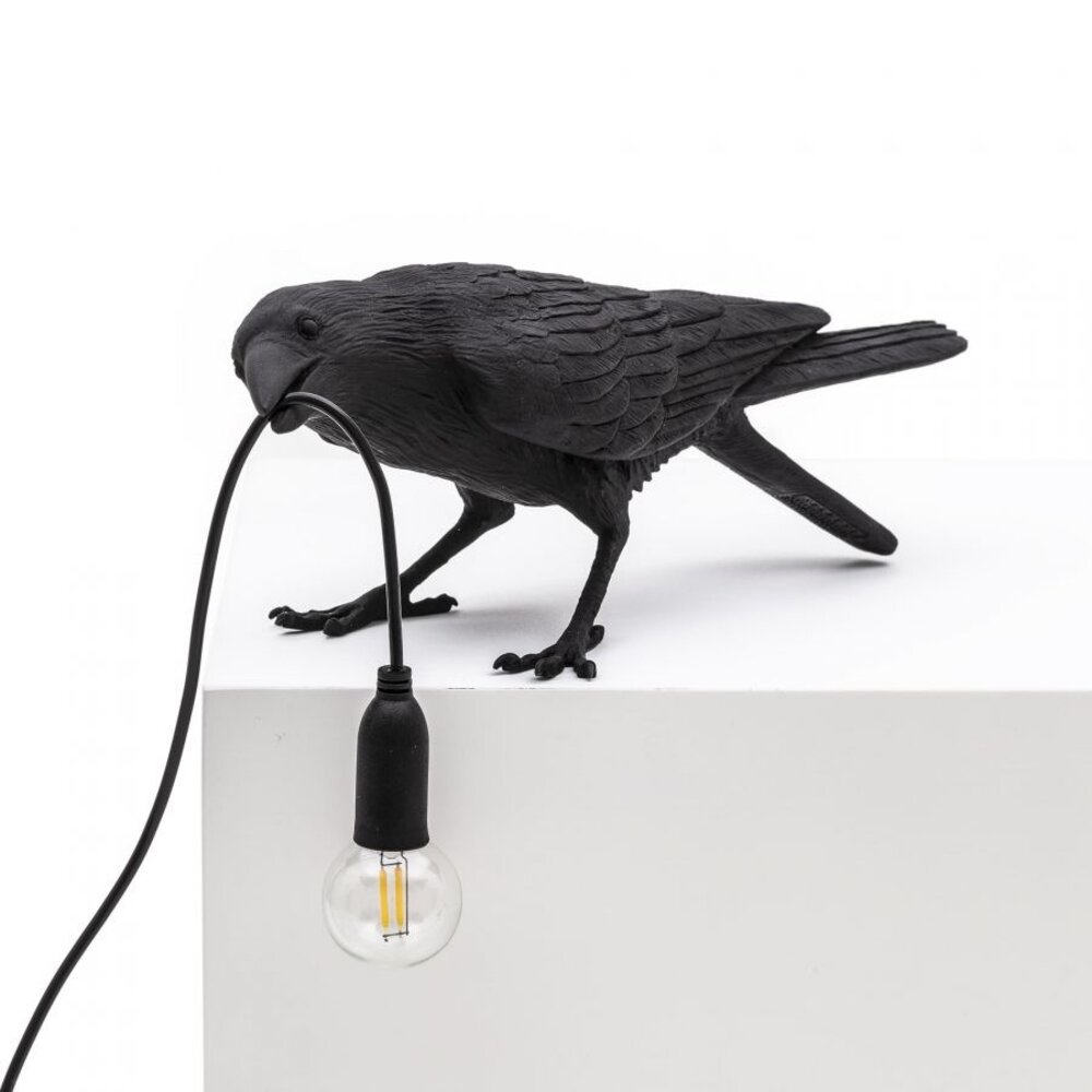 Seletti Lámpara pájaro jugando negro exterior - 14726 Seletti Lámpara pájaro jugando negro exterior - 14726