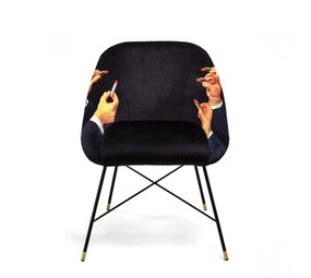 Seletti Chaise rembourrée rouge à lèvres noir