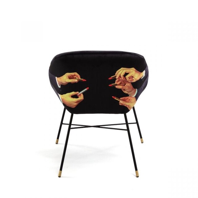 Seletti Lipsticks padded chair black - 16046 Seletti Lipsticks padded chair black - 16046