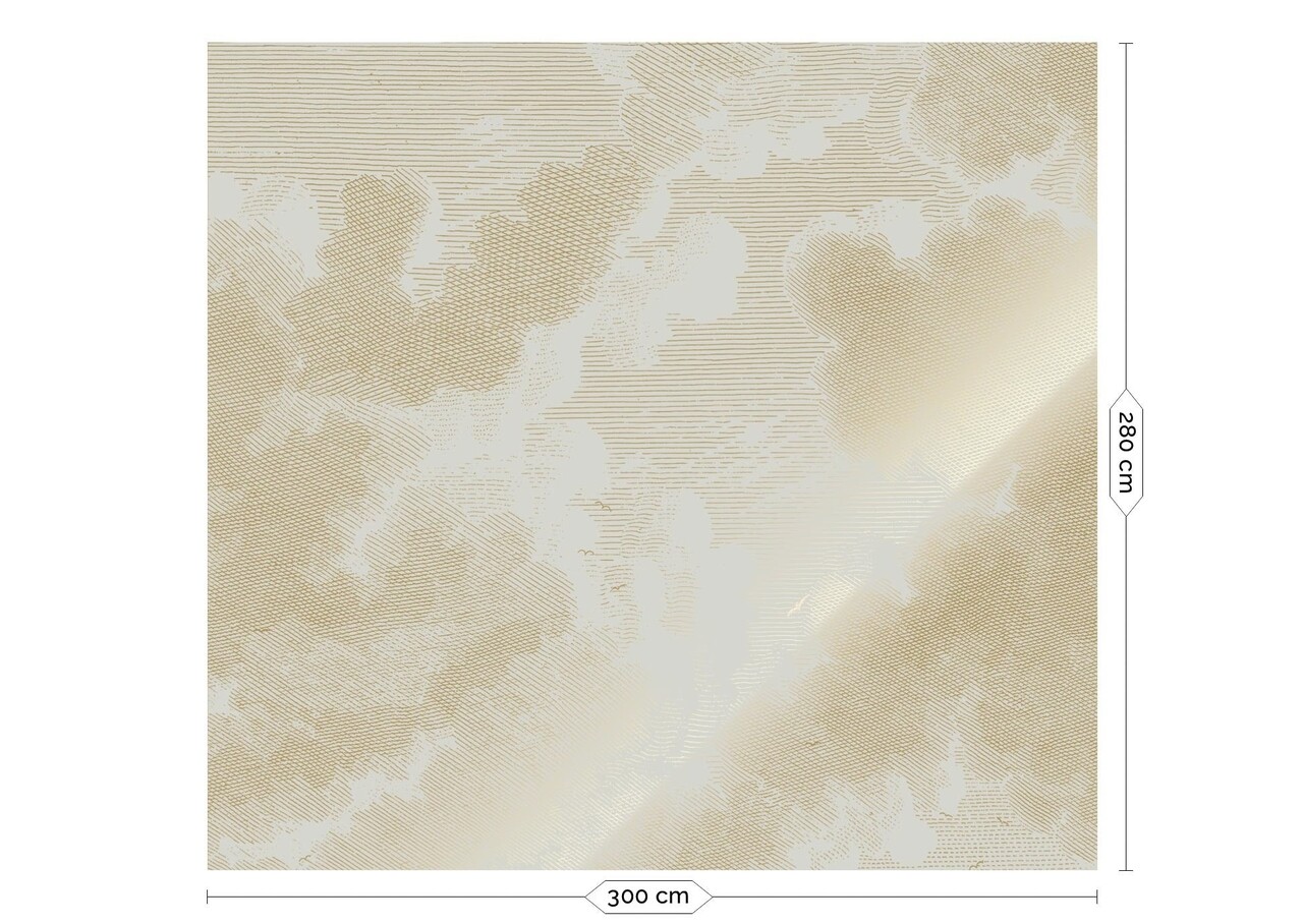 KEK Amsterdam Goud Engraved clouds zand behang MW-180 - 300x280cm KEK Amsterdam Goud Engraved clouds zand behang MW-180 - 300x280cm