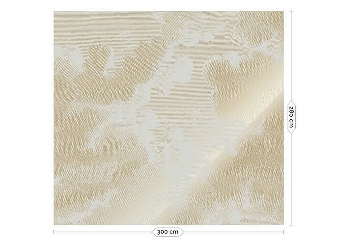 KEK Amsterdam Papel pintado dorado grabado nubes arena MW-180 - 300x280cm
