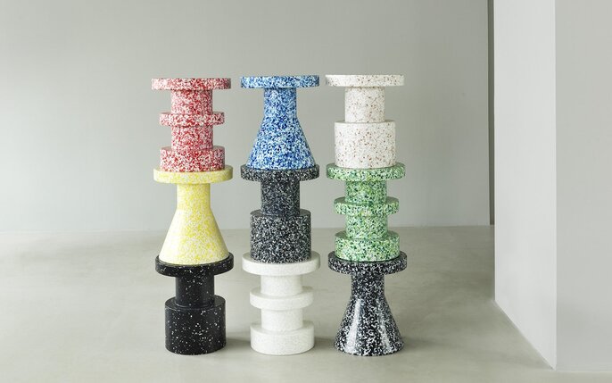 Normann Copenhagen Bit stool cone black/white - 605702