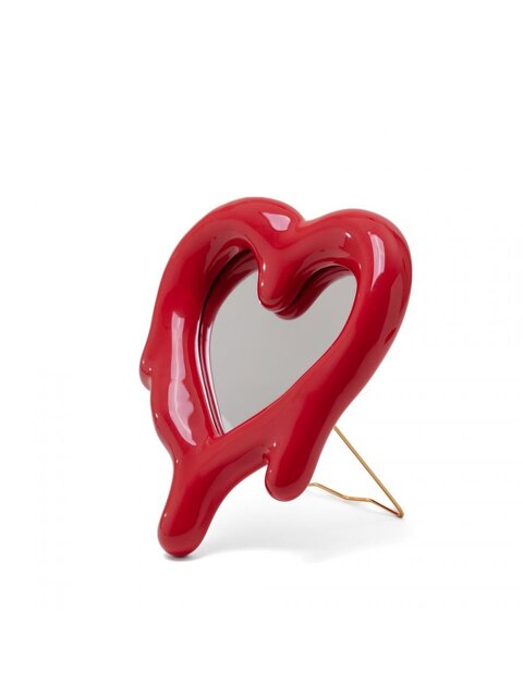 Seletti Cadre photo coeur fondu/miroir rouge - 10058