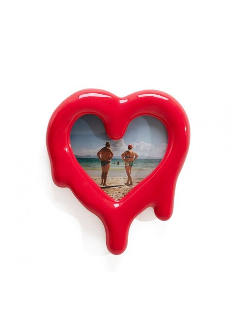 Seletti Cadre photo coeur fondu/miroir rouge - 10058