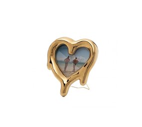 Seletti Cadre photo coeur fondu/miroir doré Seletti Cadre photo coeur fondu/miroir doré