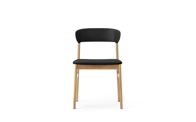 Normann Copenhagen Herit stoel eiken/leer  zwart    - 1401020