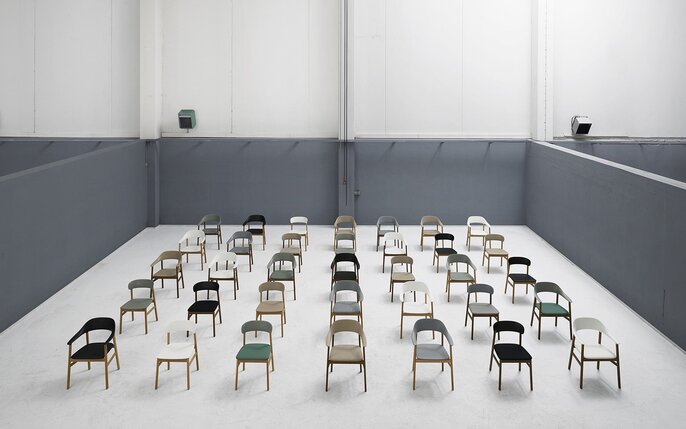 Normann Copenhagen Herit stol eg/læder sort - 1401020