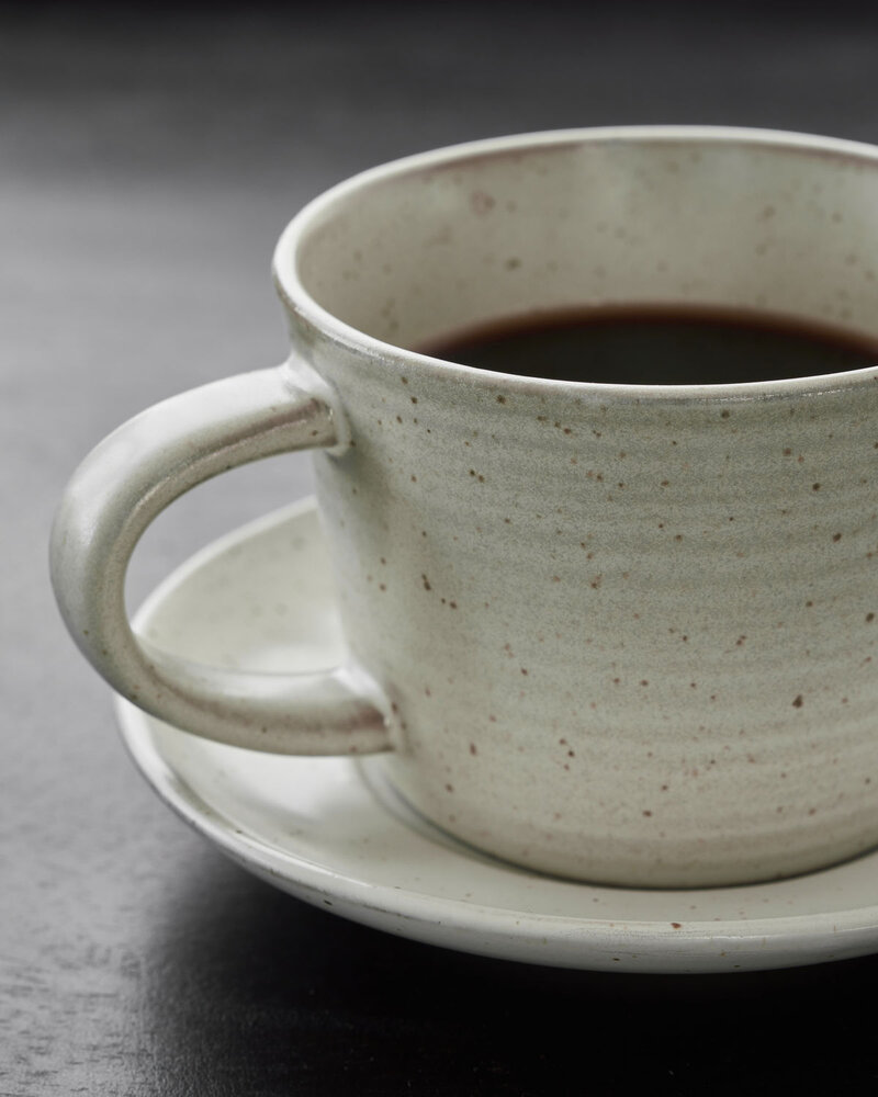 House Doctor Pion cup and saucer grey/white set of 4 pieces - 206260237