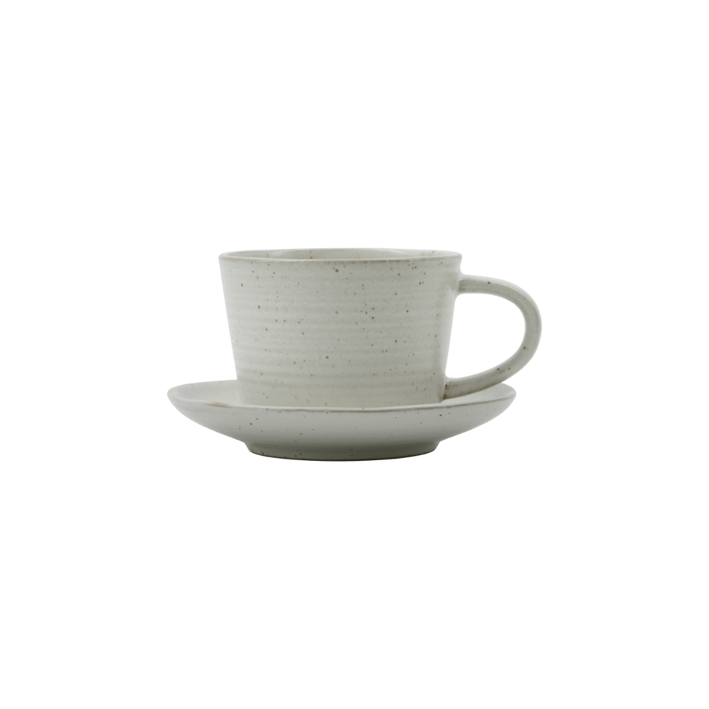 House Doctor Pion tazza e piattino grigio/bianco set 4 pezzi - 206260237