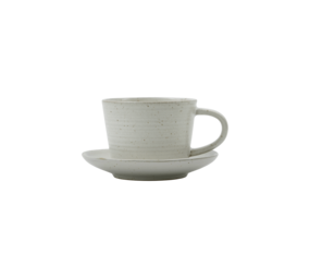 House Doctor Taza y platillo Pion gris/blanco juego de 4 piezas House Doctor Taza y platillo Pion gris/blanco juego de 4 piezas