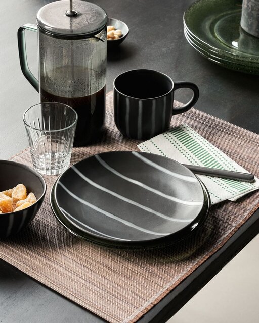 House Doctor Line plates black/brown set of 6 pieces - 206264001