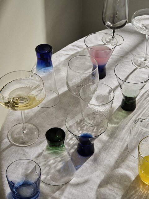 Broste Copenhagen Konus cocktailglazen 10cl blauw set van 6 stuks - 14496261