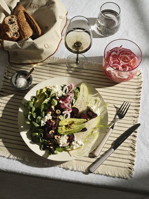 Broste Copenhagen Elouise bordstabletter benvit/grå set med 8 delar - 71210323