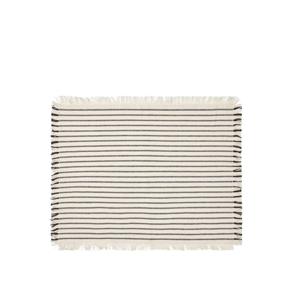 Broste Copenhagen Elouise placemats off white/zwart set van 8 stuks - 71210322 Broste Copenhagen Elouise placemats off white/zwart set van 8 stuks - 71210322