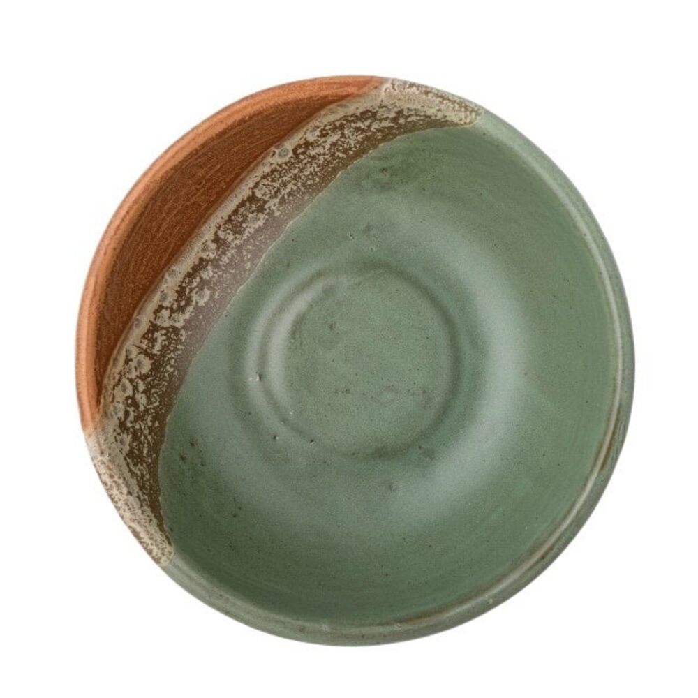 Bloomingville Paula Vaso In Gres Ceramica Blu Iridescente - Decorazione Da Tavolo 11x11x10,5 Cm