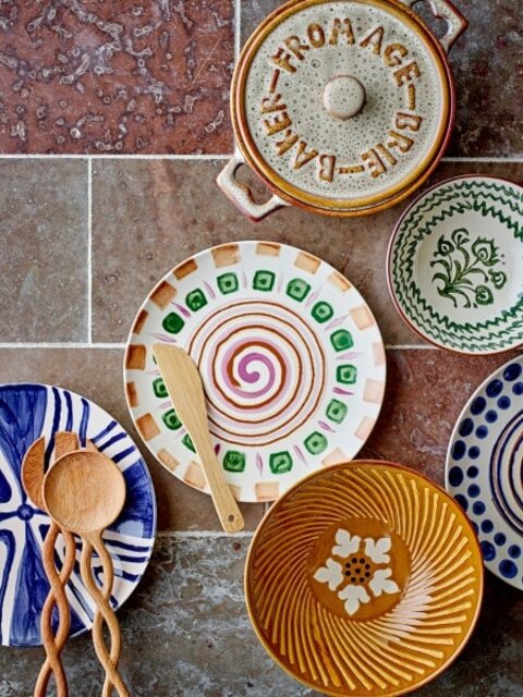 Bloomingville Assiettes Shama bleu Ø20.5cm set de 6 pièces - 82060431
